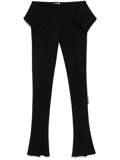 Off-white Belt-detail Slim-fit Trousers In Black