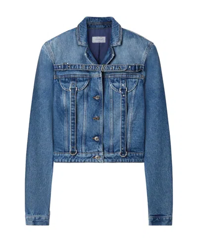 OFF-WHITE OFF-WHITE BELT DETAILED BUTTON-UP DENIM JACKET
