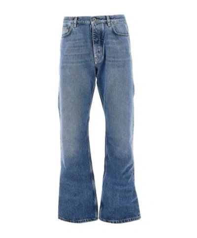 Off-white Cotton Slim-fit Jeans In Blue