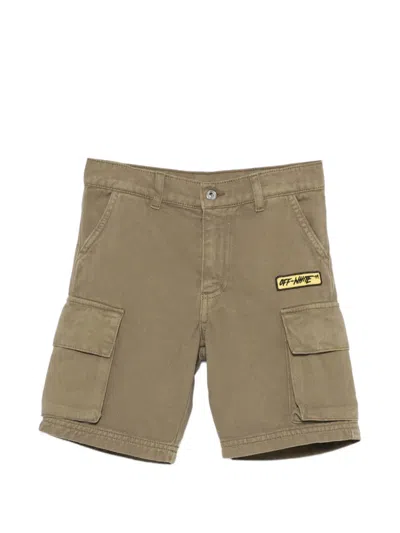 Off-white Kids' Belt-loop Pocket Shorts In Brown