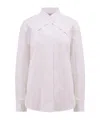 Off-white Poplin Cross-belt Button-front Shirt In White