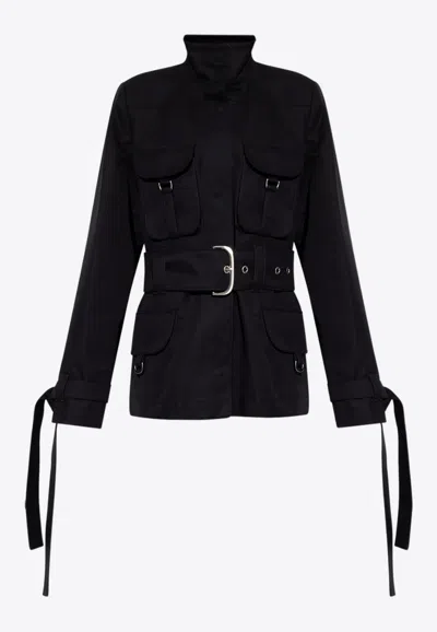 Off-white Belted Field Jacket In Black