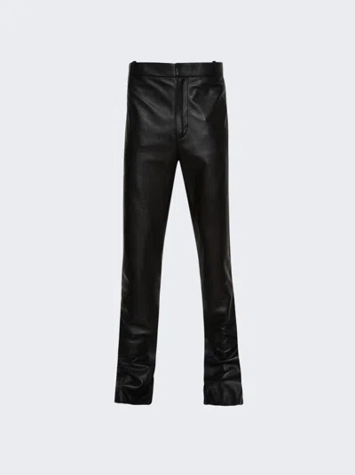 OFF-WHITE BELTED LEATHER SUPER SKINNY PANTS
