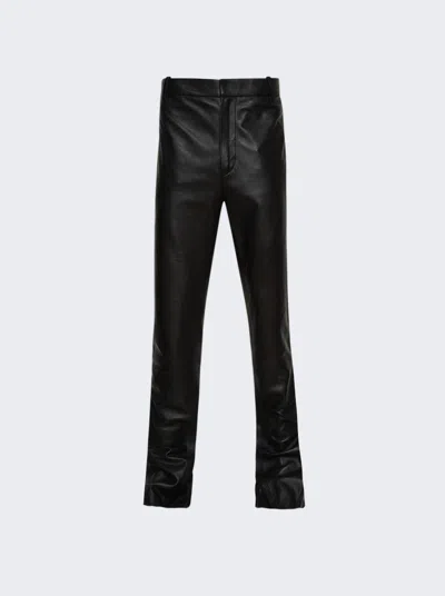 Off-white Belted Leather Super Skinny Pants In Black