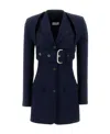 Off-white Belted Wool Blend Blazer With Cut-out Upper In Black