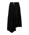 Off-white Pleated Midi Skirt In Tech Drill Fabric In Black