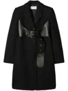 Off-white Belted Single-breasted Coat In Black