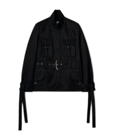 OFF-WHITE OFF-WHITE FUNNEL NECK BELTED-WAIST JACKET