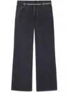 Off-white Belted Wide Jeans In Black