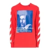 Off-white Bernini Diagonal Stripe Print T Shirt 2030 Red/blue In Red