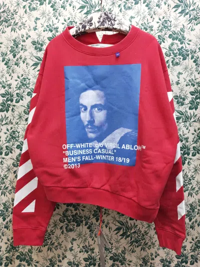 Pre-owned Off-white Bernini Spliced Sweatshirt In Red