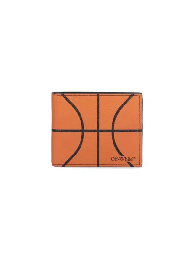 Off-white Bi-fold Wallet "basketball" In Orange