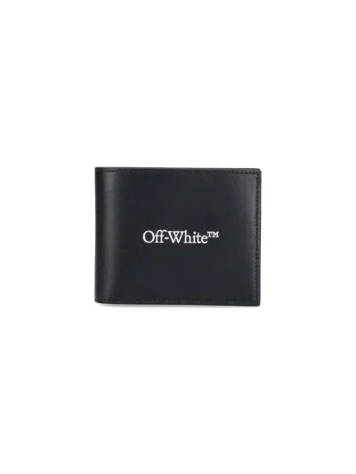 Off-white Logo Leather Wallet In Black