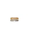 Off-white Bicolor Arrow Chain Ring In Silver