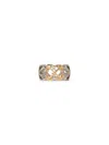 Off-white Bicolor Arrow Chain Ring In Silver