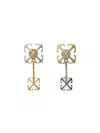 Off-white Bicolor Arrow Pendant Earrings In Gold