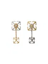 Off-white Bicolor Arrow Pendant Earrings In Gold