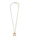 Off-white Bicolor Arrow Pendant Necklace In Gold