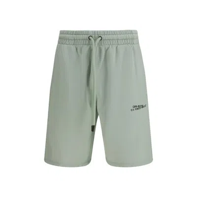 Off-white Type Machine Arrow Skate Sweat Shorts With Front Logo In Green