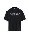 Off-white Oversized Black T-shirt With Contrasting Logo Print In Cotton Man In Black White