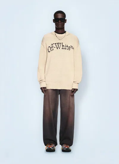 OFF-WHITE BIG BOOKISH CHUNKY KNIT SWEATER