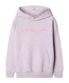 Off-white Big Bookish Cotton Hoodie In Purple