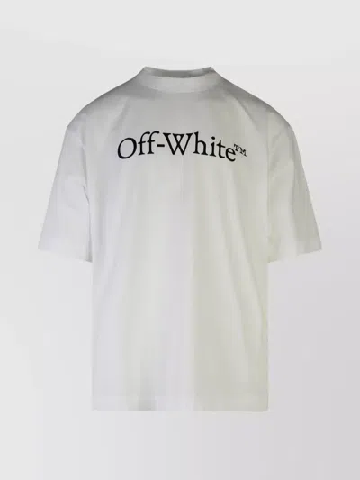Off-white Oversized T-shirt With Contrasting Logo Print In Cotton Man In White