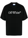 Off-white Black Oversized T-shirt With Contrasting Logo Lettering Print In Cotton Man In Black