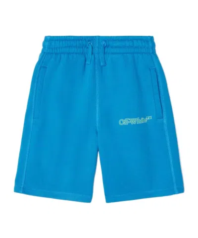 Off-white Bookish Logo-print Track Shorts In Blue