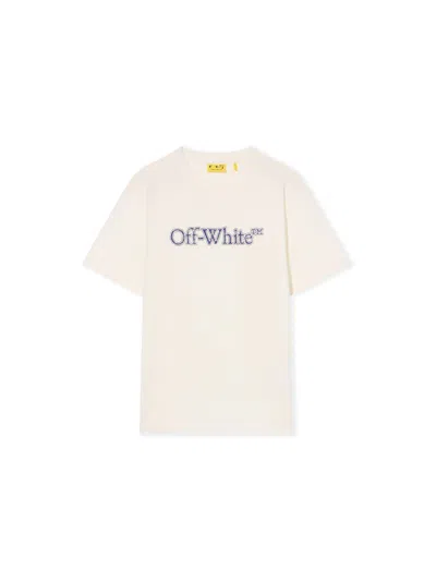 Off-white Kids' Big Bookish Crackle Logo T-shirt In Neutral