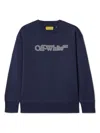 Off-white Big Bookish Cotton Sweatshirt In Navy Blue