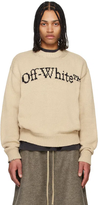Off-white Big Bookish Knit Sweater In Creme Brul