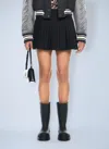 Off-white High-waisted Pleated Mini Skirt Design In Black