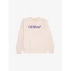 Off-white Soft Pink - Blue Big Bookish Puff Logo-embroidered Cotton-jersey Sweatshirt 4-12+ In Neutral