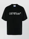 Off-white Black Oversized T-shirt With Contrasting Logo Lettering Print In Cotton Man In Black