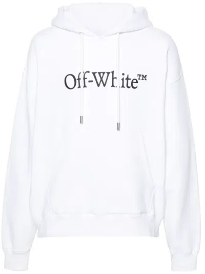 Off-white Cotton Sweatshirt Whit Frontal Logo Print In Neutral
