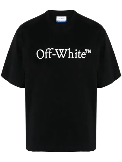 Off-white Oversized Black T-shirt With Contrasting Logo Print In Cotton