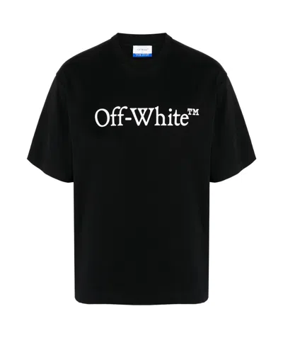 Off-white Oversized Black T-shirt With Contrasting Logo Print In Cotton
