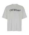 Off-white Oversized White T-shirt With Contrasting Logo Print In Cotton Man In Gray