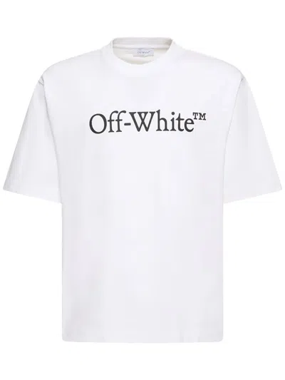 Off-white Big Bookish Skate Cotton T-shirt In White