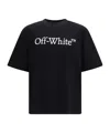 Off-white Black Oversized T-shirt With Contrasting Logo Lettering Print In Cotton Man In Black