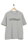 Off-white Big Bookish Skate Graphic T-shirt In Gray