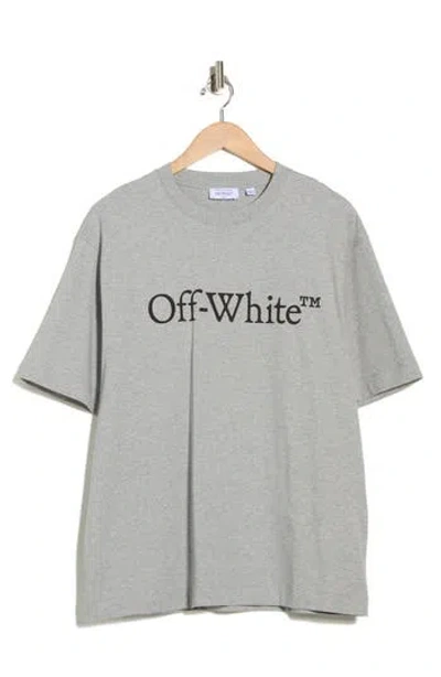 Off-white Big Bookish Skate Graphic T-shirt In Gray