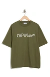 Off-white Big Bookish Skate Graphic T-shirt In Green