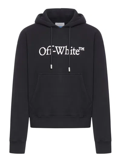 Off-white Big Bookish Skate Hoodie In Black White