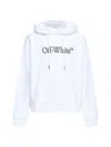 Off-white Cotton Sweatshirt Whit Frontal Logo Print In White Black