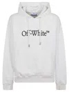 Off-white Cotton Sweatshirt Whit Frontal Logo Print In White Black