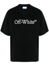 Off-white Oversized Black T-shirt With Contrasting Logo Print In Cotton Man
