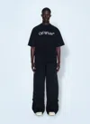 Off-white Oversized Black T-shirt With Contrasting Logo Print In Cotton Man