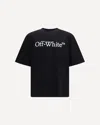 Off-white Black Oversized T-shirt With Contrasting Logo Lettering Print In Cotton Man In Black